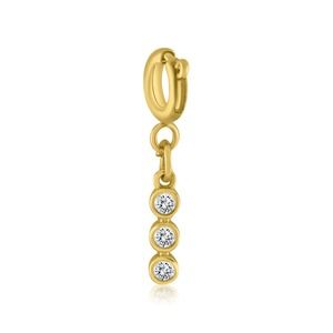 Cubic Zirconia Triple Drop Charm